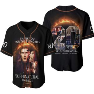 Supernatural Movie Jersey Shirt, Custom Name Short Sleeve Button Shirt, Summer Streetwear