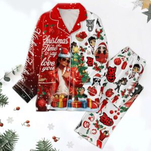 Christmas Is The Time To Say Love You Michael Jackson Pajamas Set
