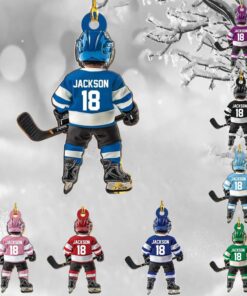 Personalized Hockey, Ice Hockey Ornament, 2D Flat Not 3D, Custom Hockey Ornament, Christmas Tree Decoration, Hockey Mom, Kid Ornament