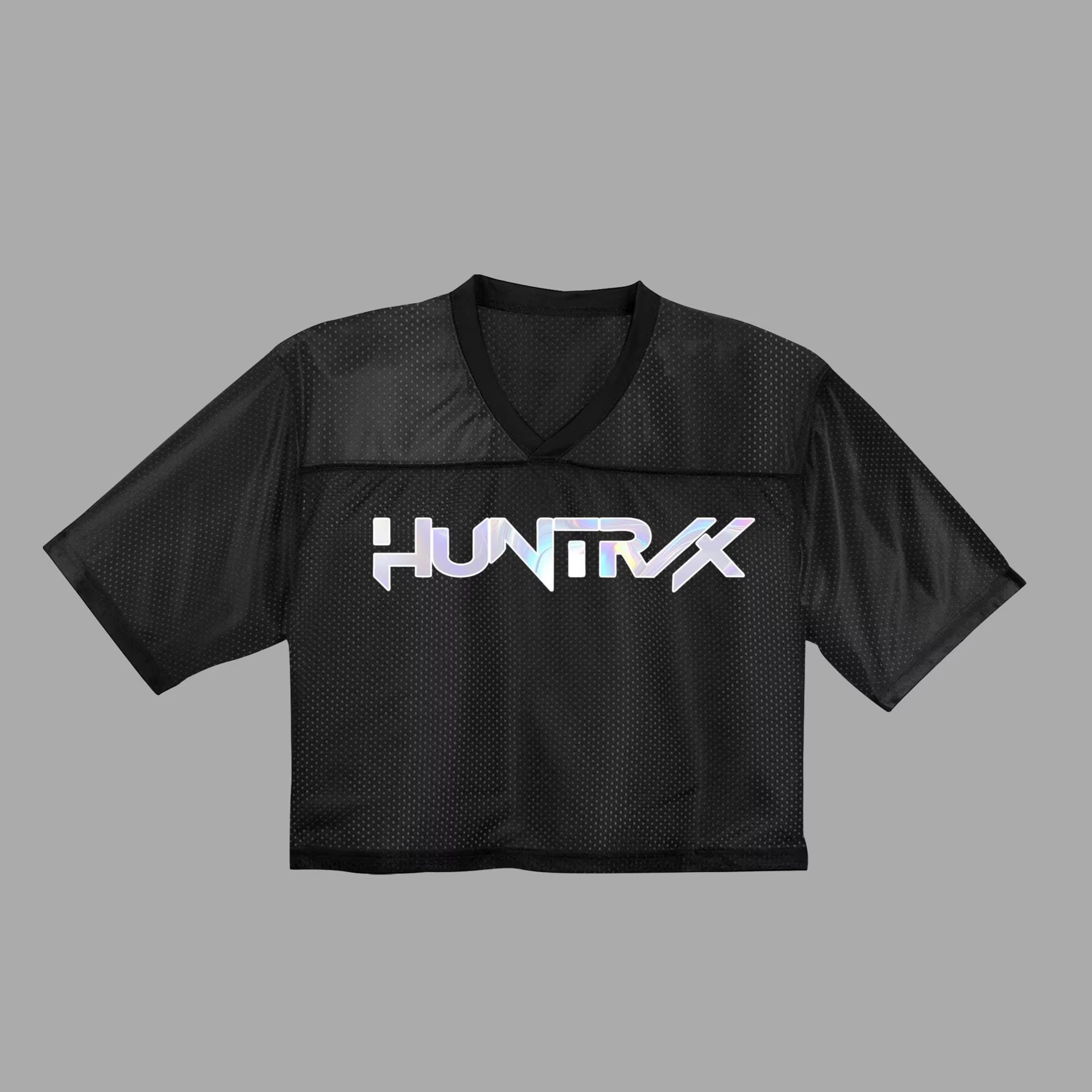 Kpop Demon Hunters Crop Top Football Jersey Full Mesh, Huntrix Golden Mesh Shirt, Anime Kpop Concert Outfit - Image 2