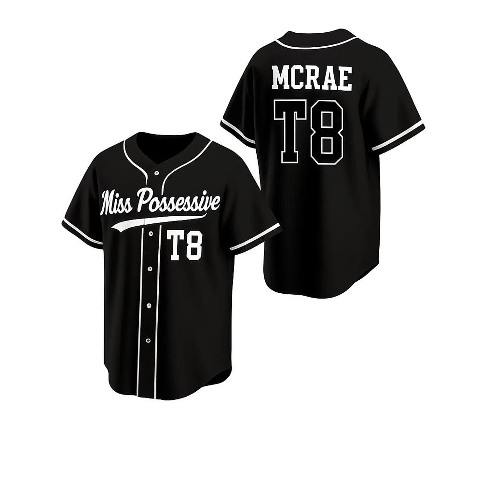 Tate Mcrae T8 Baseball Jersey, Tate Concert Clothes, T8 Mcrae Jersey - Image 2