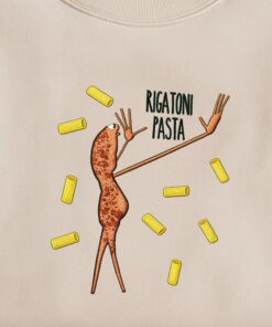 Alternative view of Marcus the Worm Embroidered Sweatshirt: Rigatoni Pasta Meme Shirt