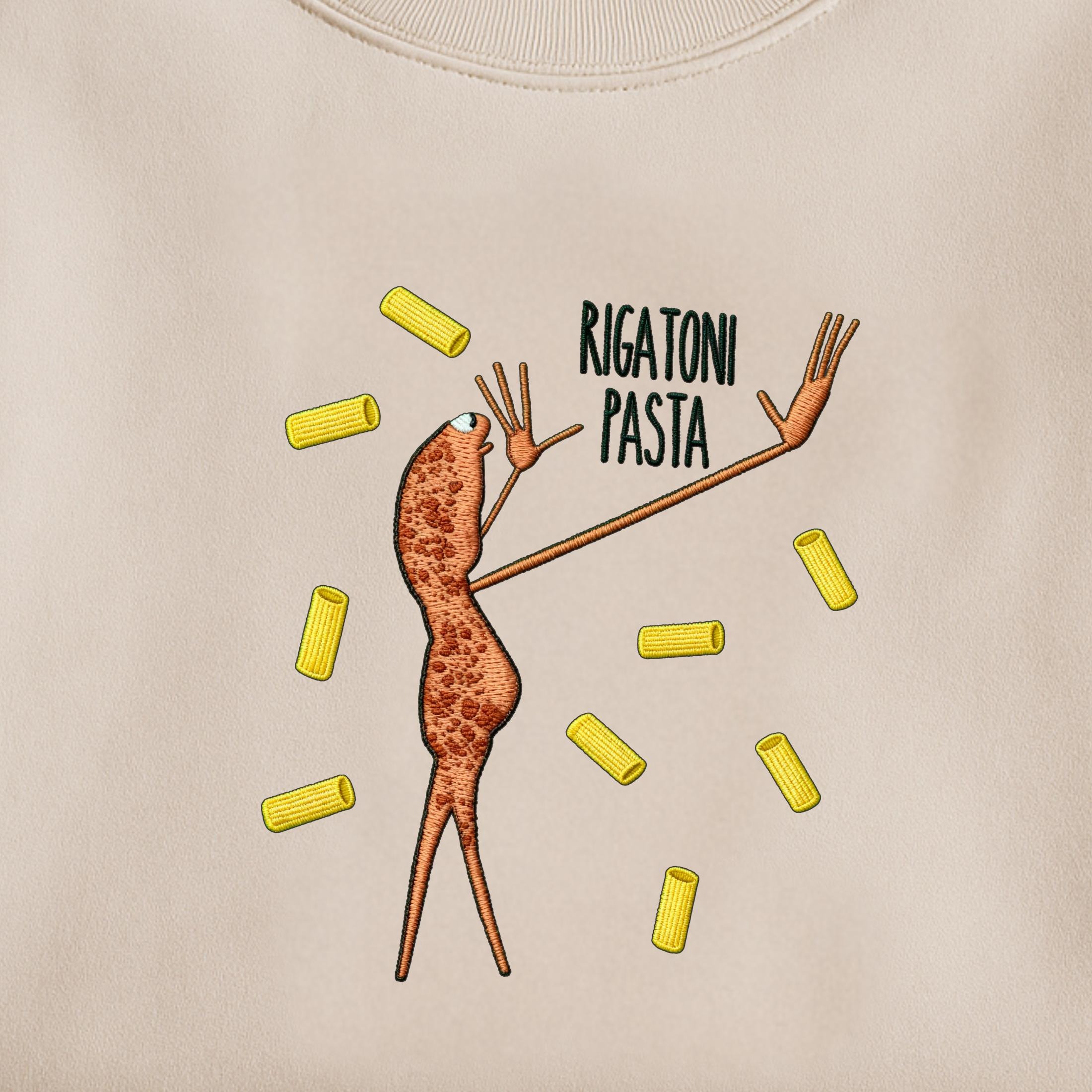 Marcus the Worm Embroidered Sweatshirt: Rigatoni Pasta Meme Shirt - Image 2