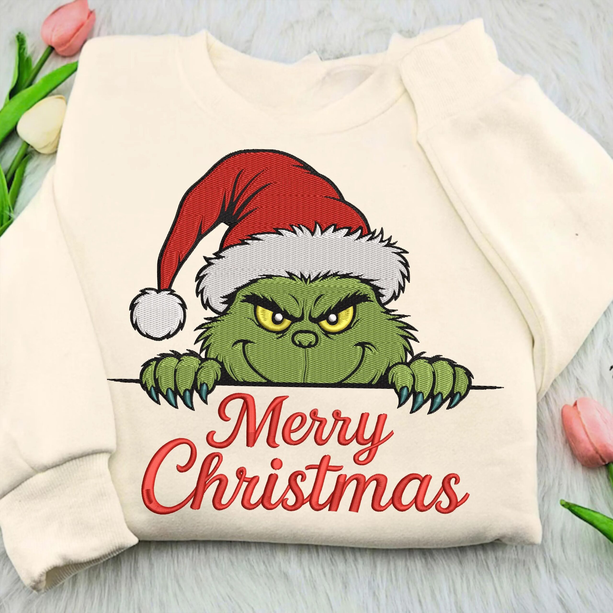 Merry Christmas Embroidery Design, Christmas Embroidery Designs Sweatshirt - Image 6