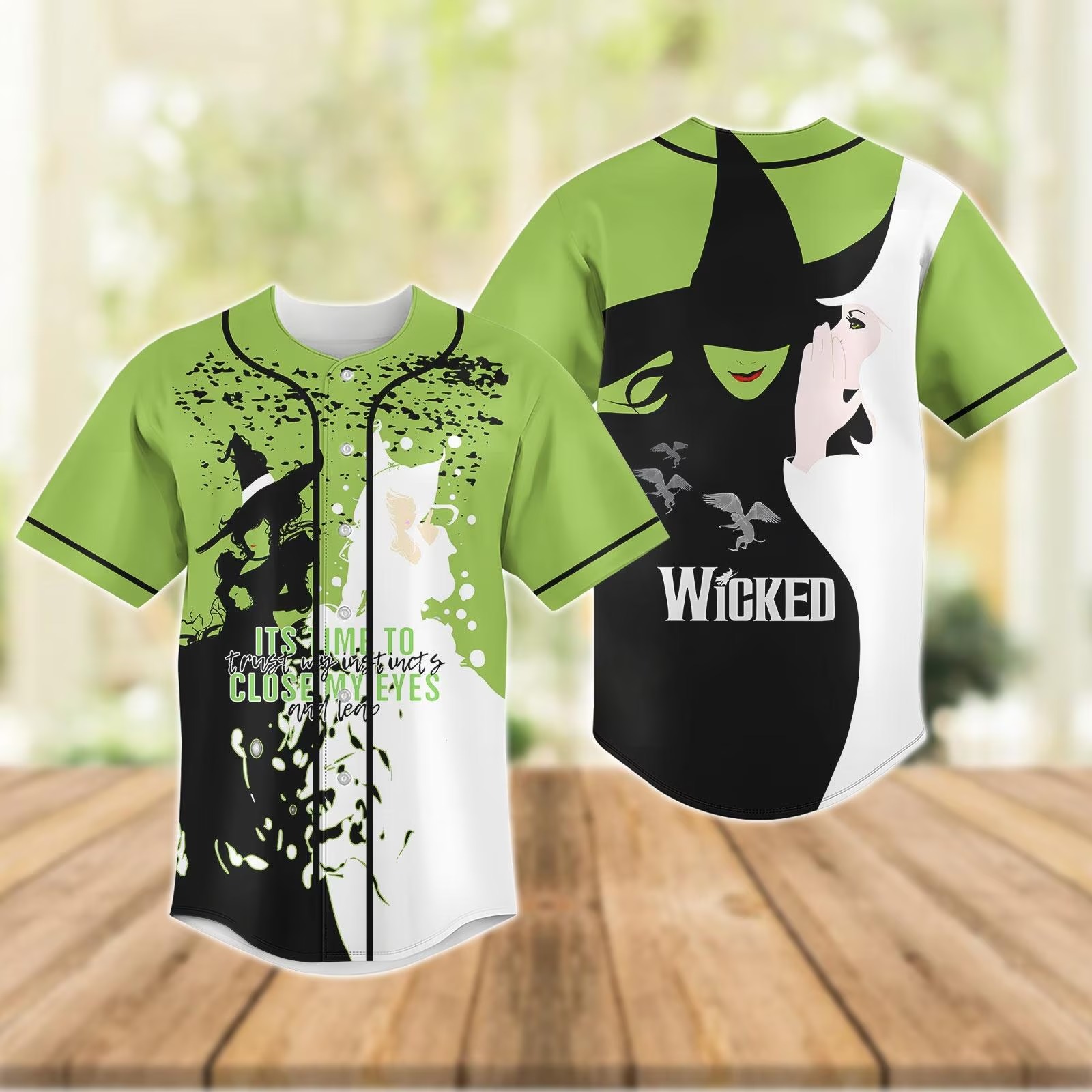 Wicked Baseball Jersey, Elphaba And Glinda Baseball Shirt, Broadway Musical Fan Shirt, Wicked Movie Jersey, Halloween Gifts For Her