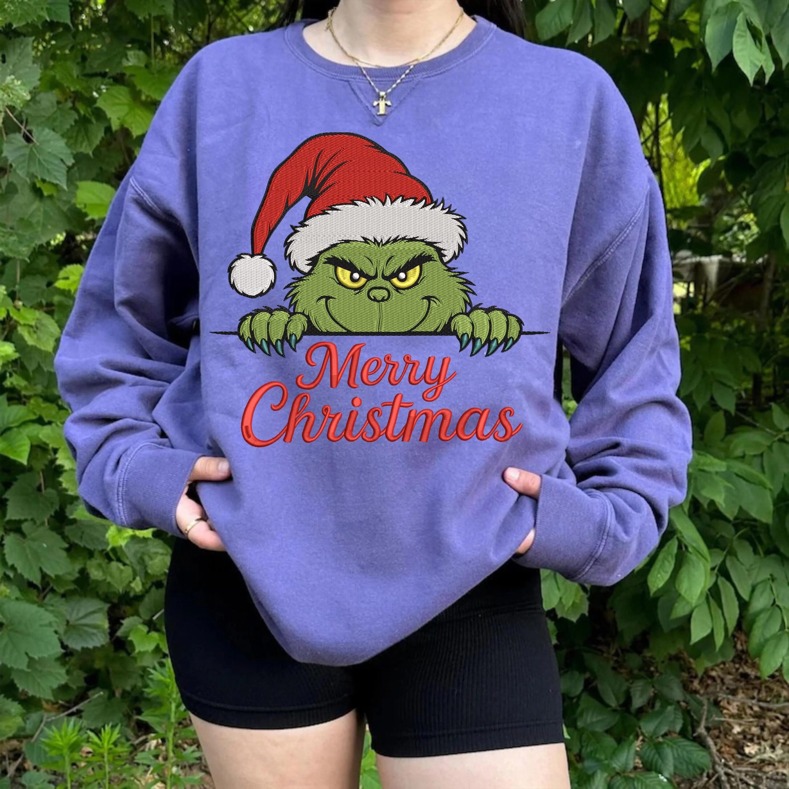 Merry Christmas Embroidery Design, Christmas Embroidery Designs Sweatshirt - Image 5