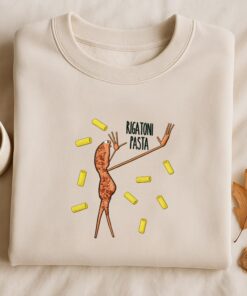 Marcus the Worm Embroidered Sweatshirt: Rigatoni Pasta Meme Shirt