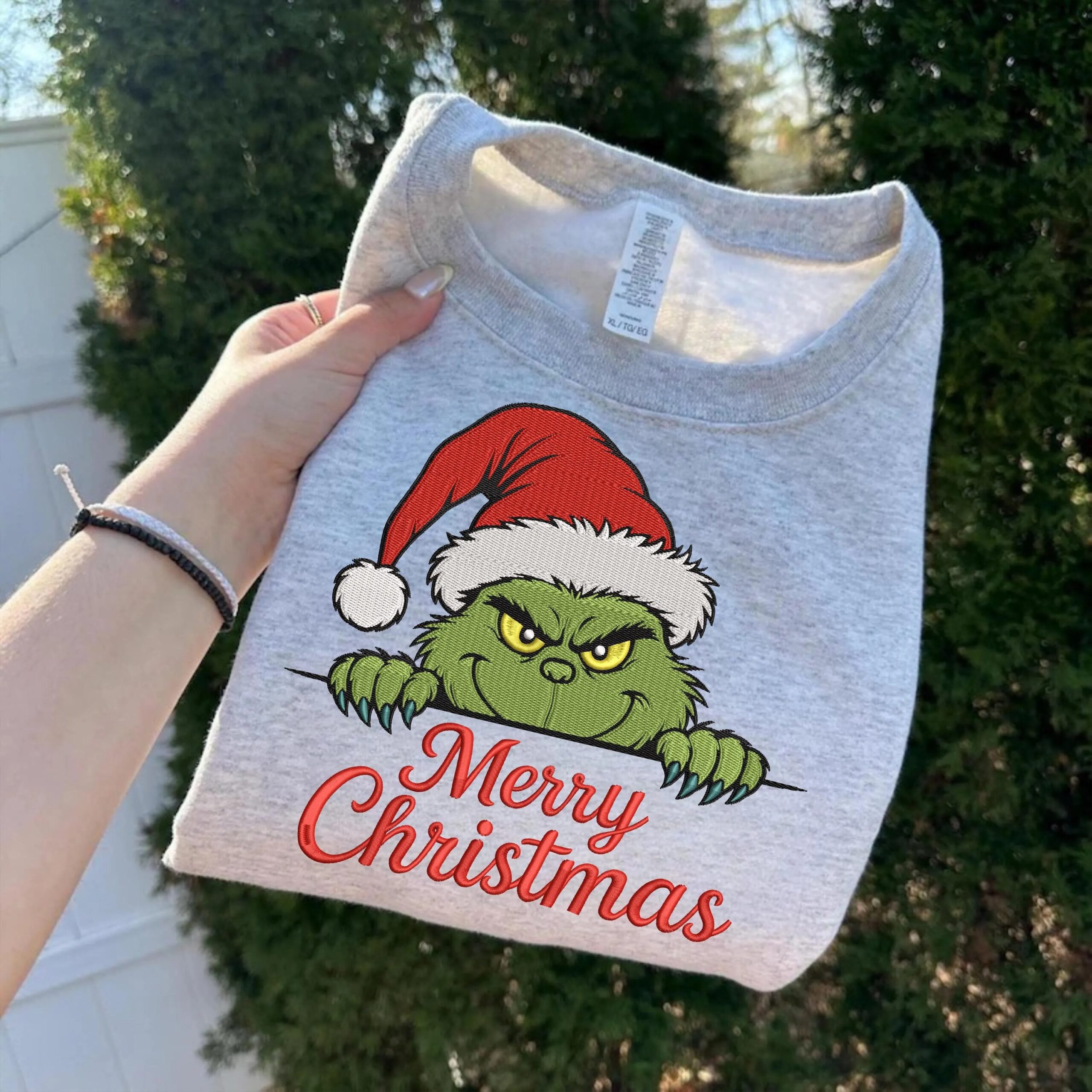 Merry Christmas Embroidery Design, Christmas Embroidery Designs Sweatshirt - Image 2