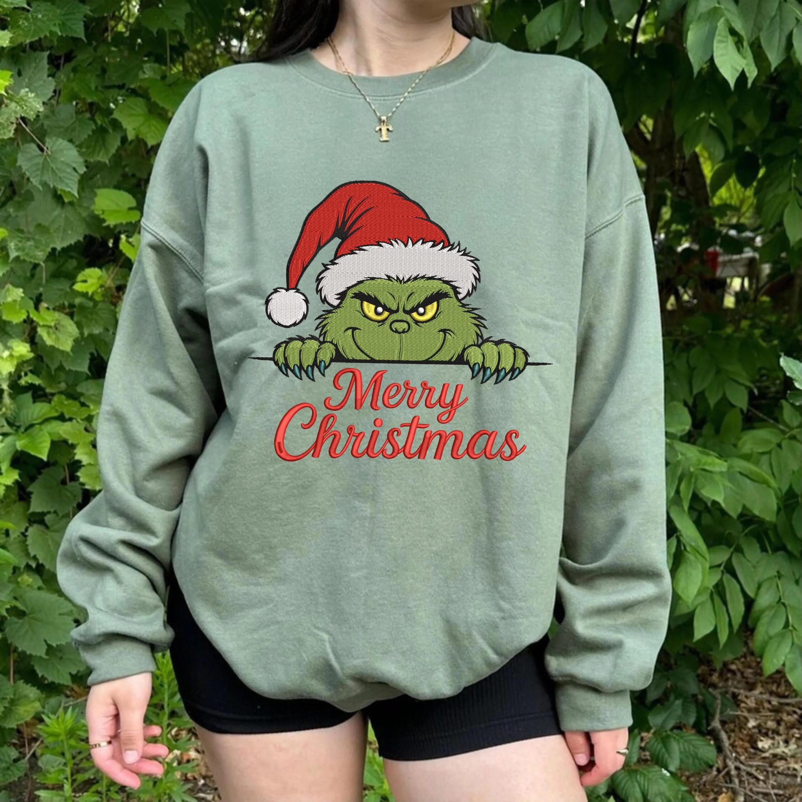 Merry Christmas Embroidery Design, Christmas Embroidery Designs Sweatshirt - Image 3