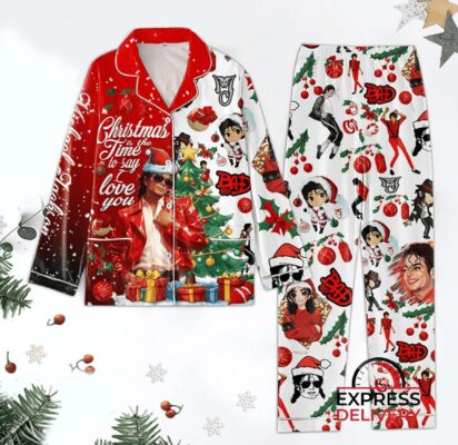 Alternative view of Christmas Is The Time To Say Love You Michael Jackson Pajamas Set
