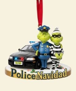 Alternative view of Grinch Christmas Ornament, Personalized Christmas Gifts For Police Acrylic Ornament