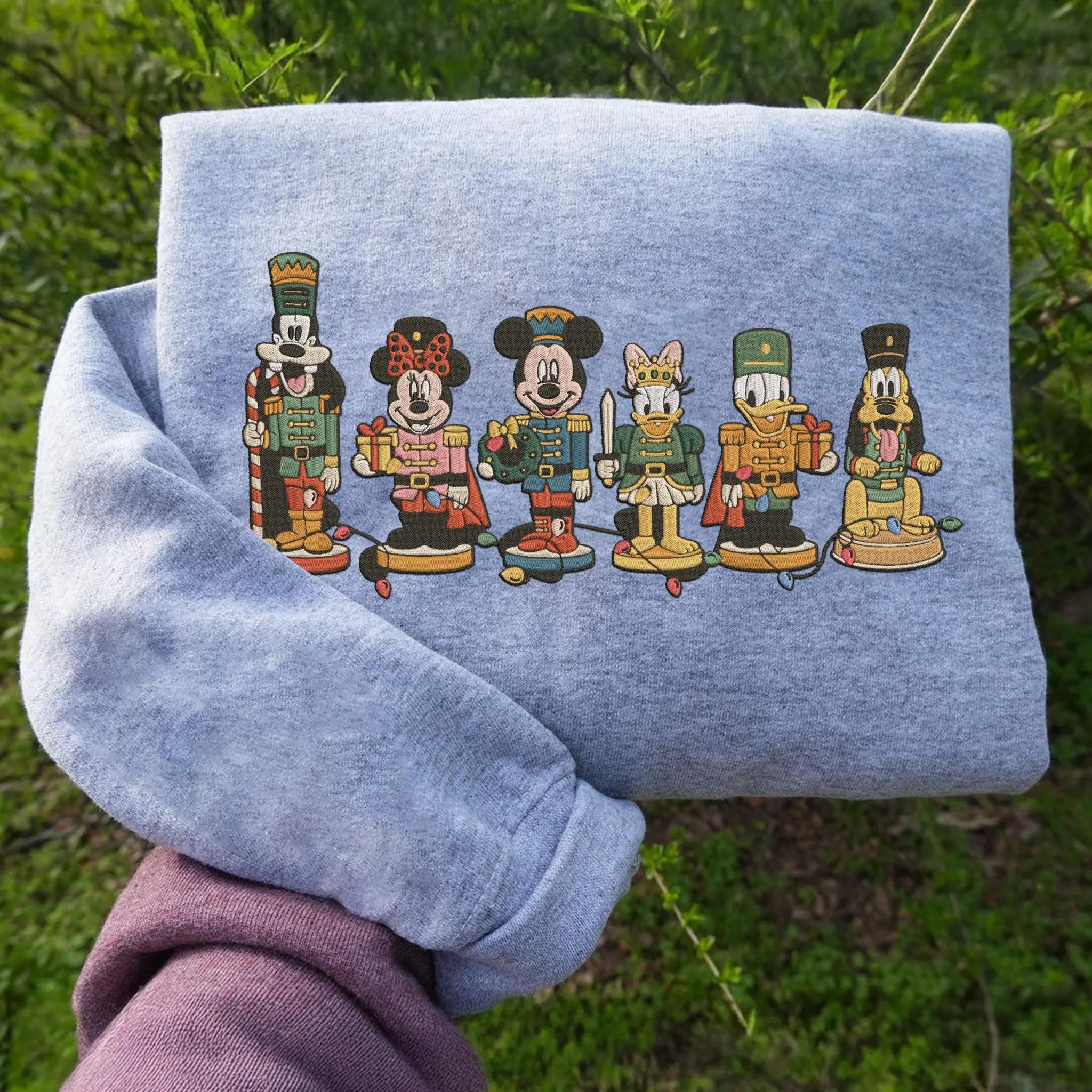Disneyland Mickey And Friends Nutcracker Embroidered Sweatshirt, Walt Disney World Embroidery Sweater, Disney Character Embroidery Hoodie - Image 2