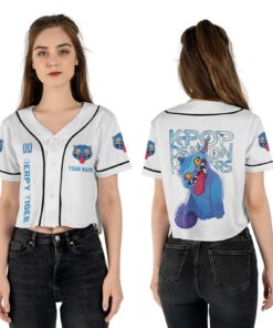 Alternative view of Kpop Demon Hunter Tiger Unisex Baseball Jersey, Derpy Tiger & Bird Demon Hunter Tiger Croptop Baseball Jersey