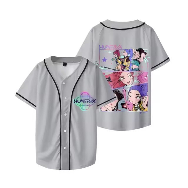 KPop Demon Hunters Huntrix Baseball Jersey – Unisex V-Neck Short Sleeve, Custom Color - Image 5