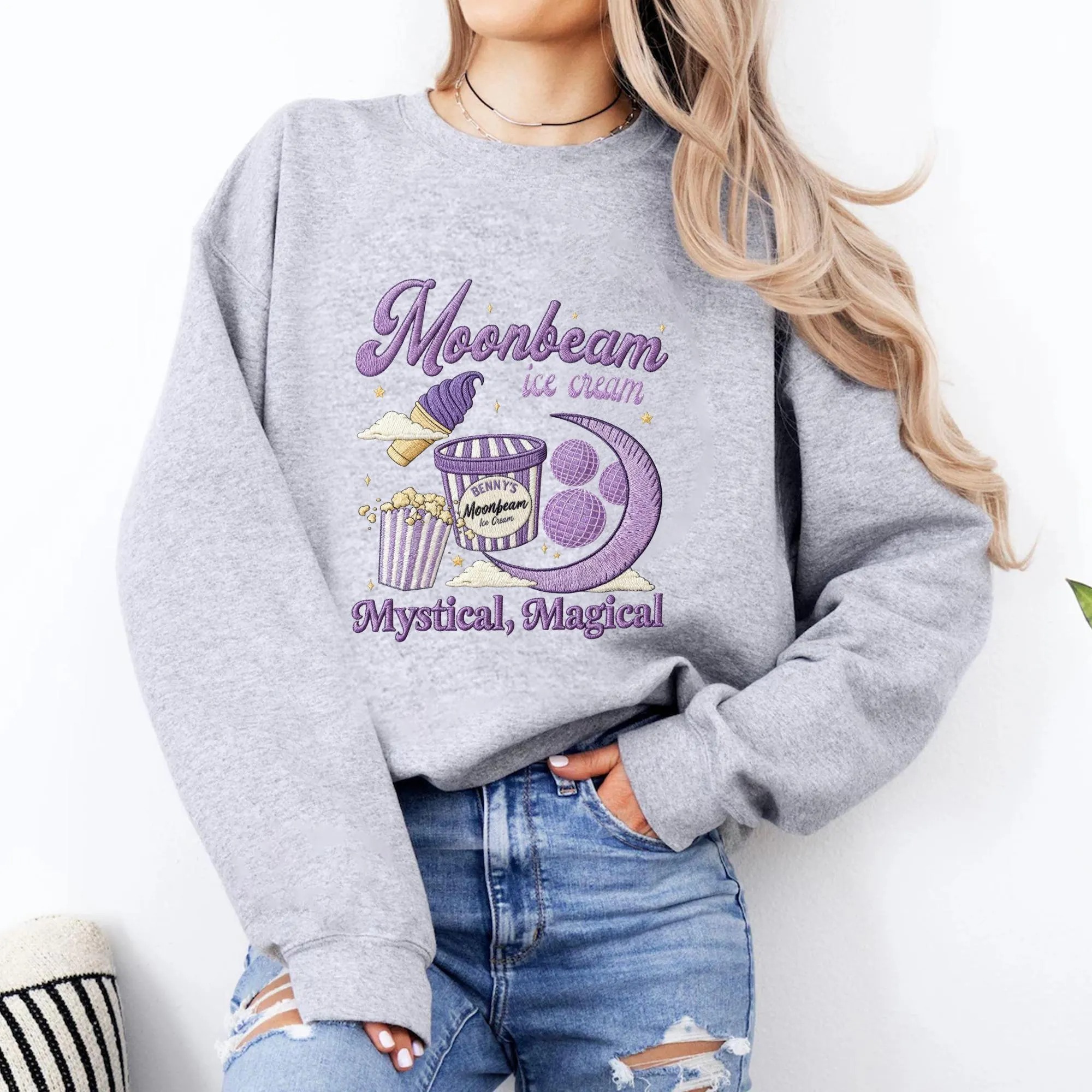 Embroidery Espon And Umbeon Matching Sweatshirt, Espon Psychic Sun And Crescent Moon Embroidery, Couple Anime Shirt - Image 3