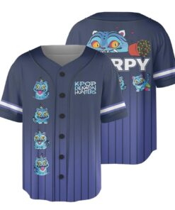 Kpop Demon Hunter Tiger Unisex Baseball Jersey, Derpy Tiger & Bird Demon Hunter Tiger Croptop Baseball Jersey, Baseball Jersey for Youth Kid