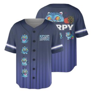 Kpop Demon Hunter Tiger Unisex Baseball Jersey, Derpy Tiger & Bird Demon Hunter Tiger Croptop Baseball Jersey, Baseball Jersey for Youth Kid