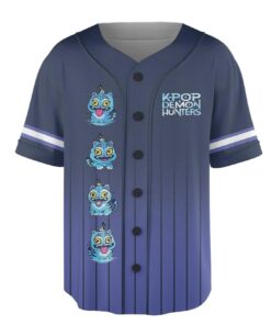 Alternative view of Kpop Demon Hunter Tiger Unisex Baseball Jersey, Derpy Tiger & Bird Demon Hunter Tiger Croptop Baseball Jersey, Baseball Jersey for Youth Kid