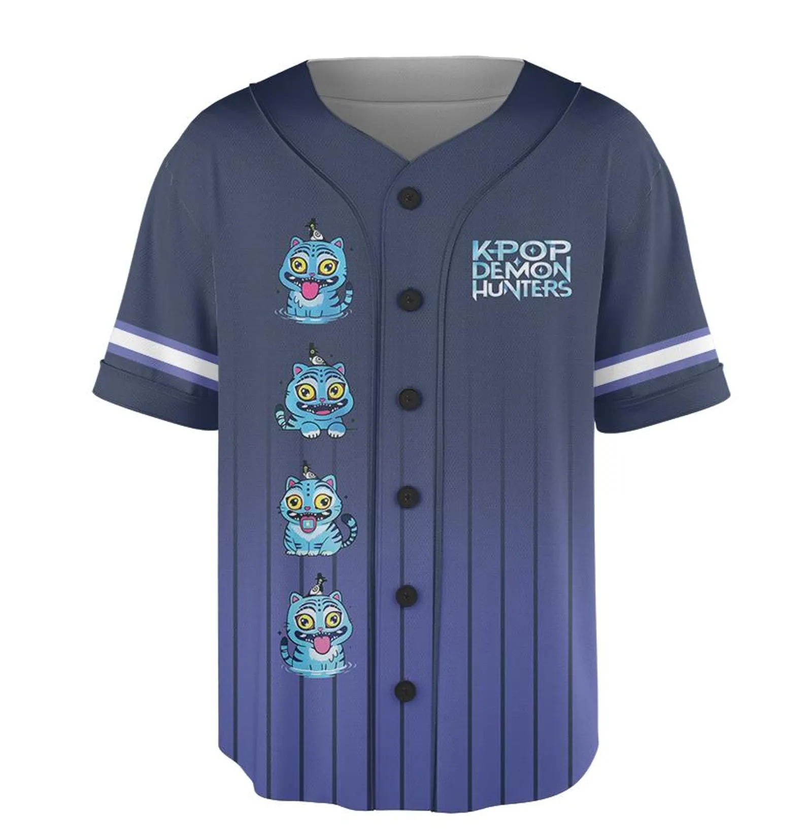 Kpop Demon Hunter Tiger Unisex Baseball Jersey, Derpy Tiger & Bird Demon Hunter Tiger Croptop Baseball Jersey, Baseball Jersey for Youth Kid - Image 2