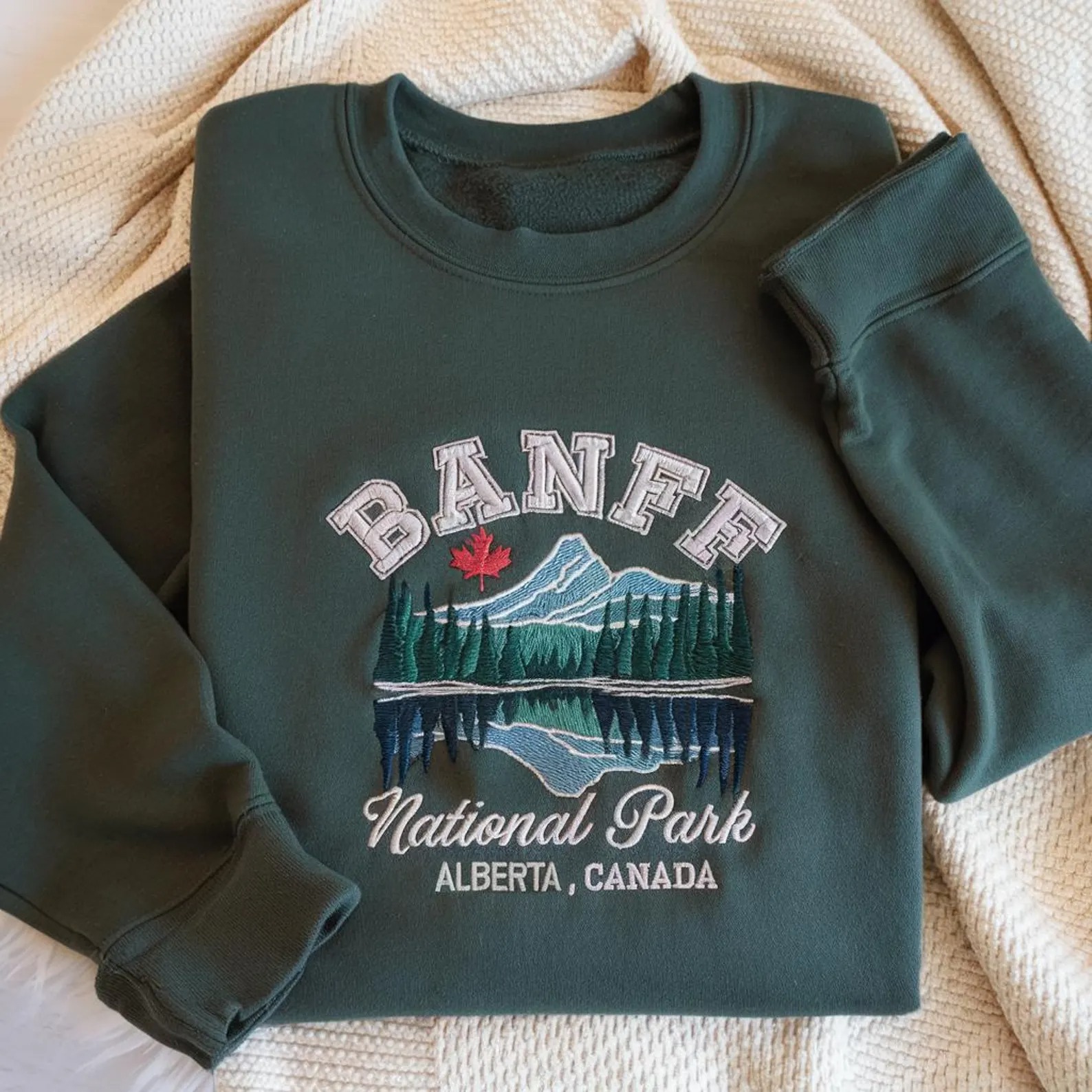 Embroidered Banff Canada Sweatshirt, Lake Louise Sweatshirt, Banff Shirt - Image 4