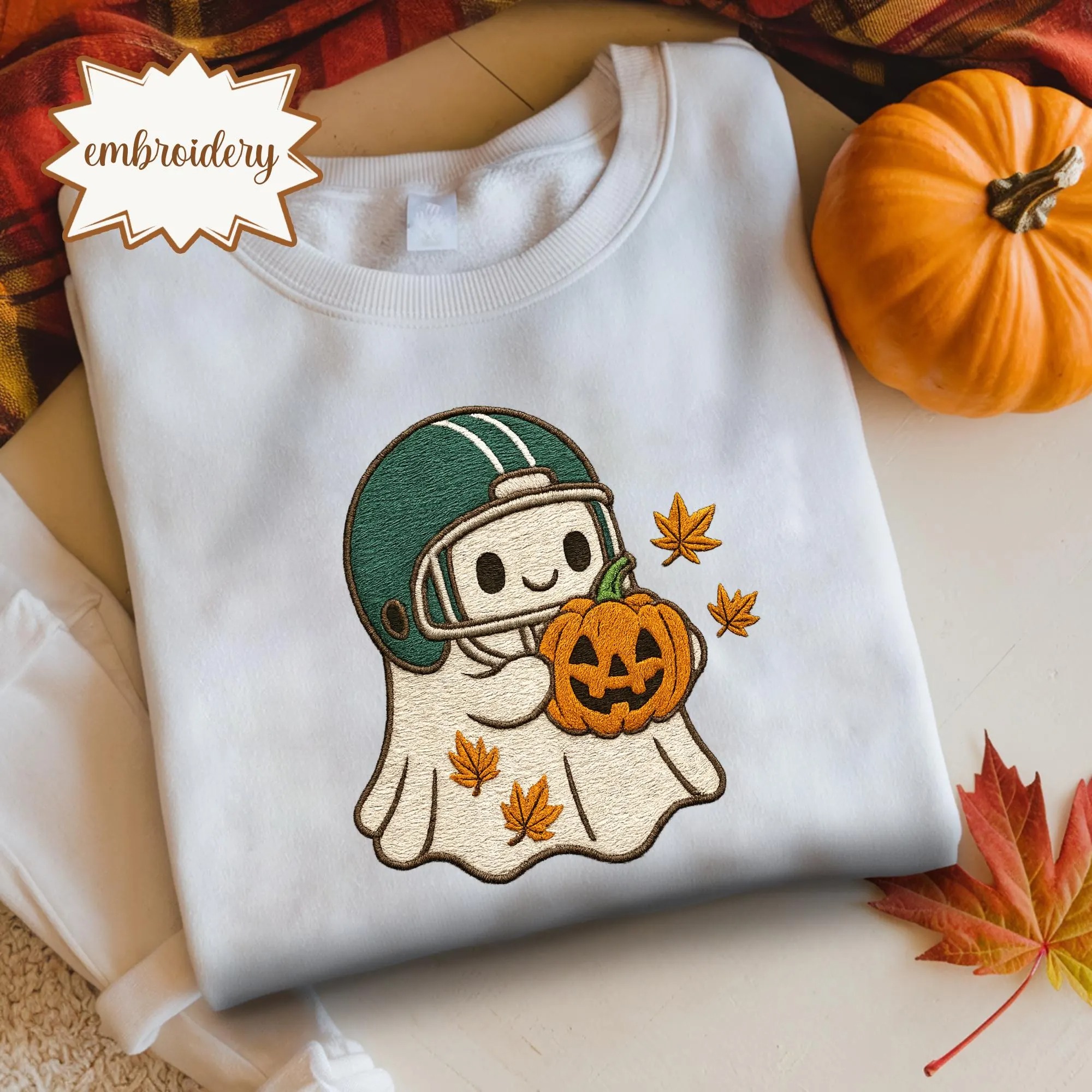 Embroidered Eagles Ghost Sweatshirt, Game Day Sweatshirt, Embroidered Game Day Sweatshirt - Image 3