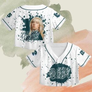 Billie Eilish Themed Baseball Jersey - Crop Top, Custom Color