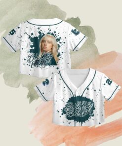 Billie Eilish Themed Baseball Jersey - Crop Top, Custom Color