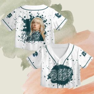 Billie Eilish Themed Baseball Jersey - Crop Top, Custom Color