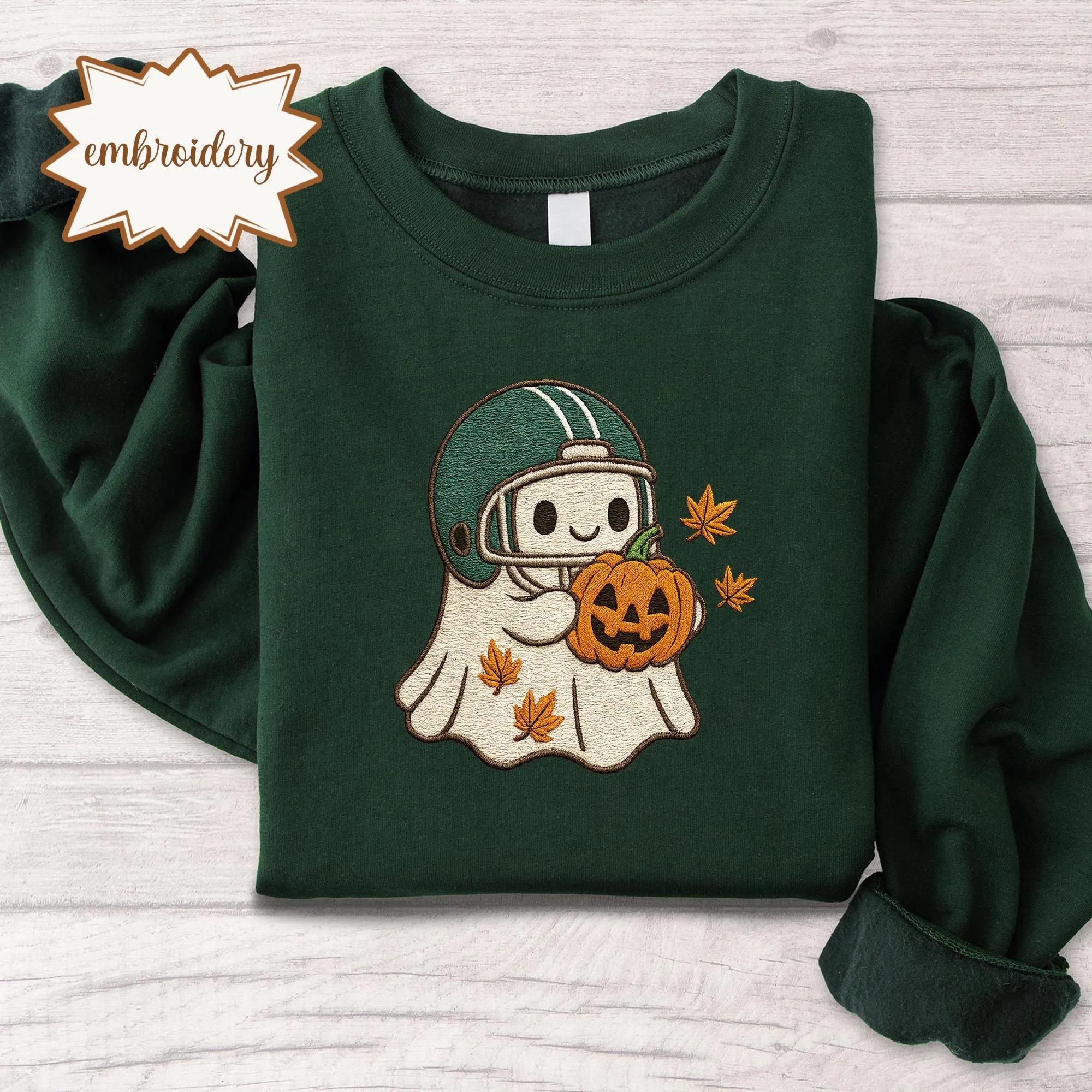 Embroidered Eagles Ghost Sweatshirt, Game Day Sweatshirt, Embroidered Game Day Sweatshirt