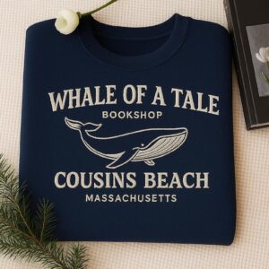 Whale of A Tale Bookshop Embroidered shirt, Cousins Beach sweatshirt, Team Conrad