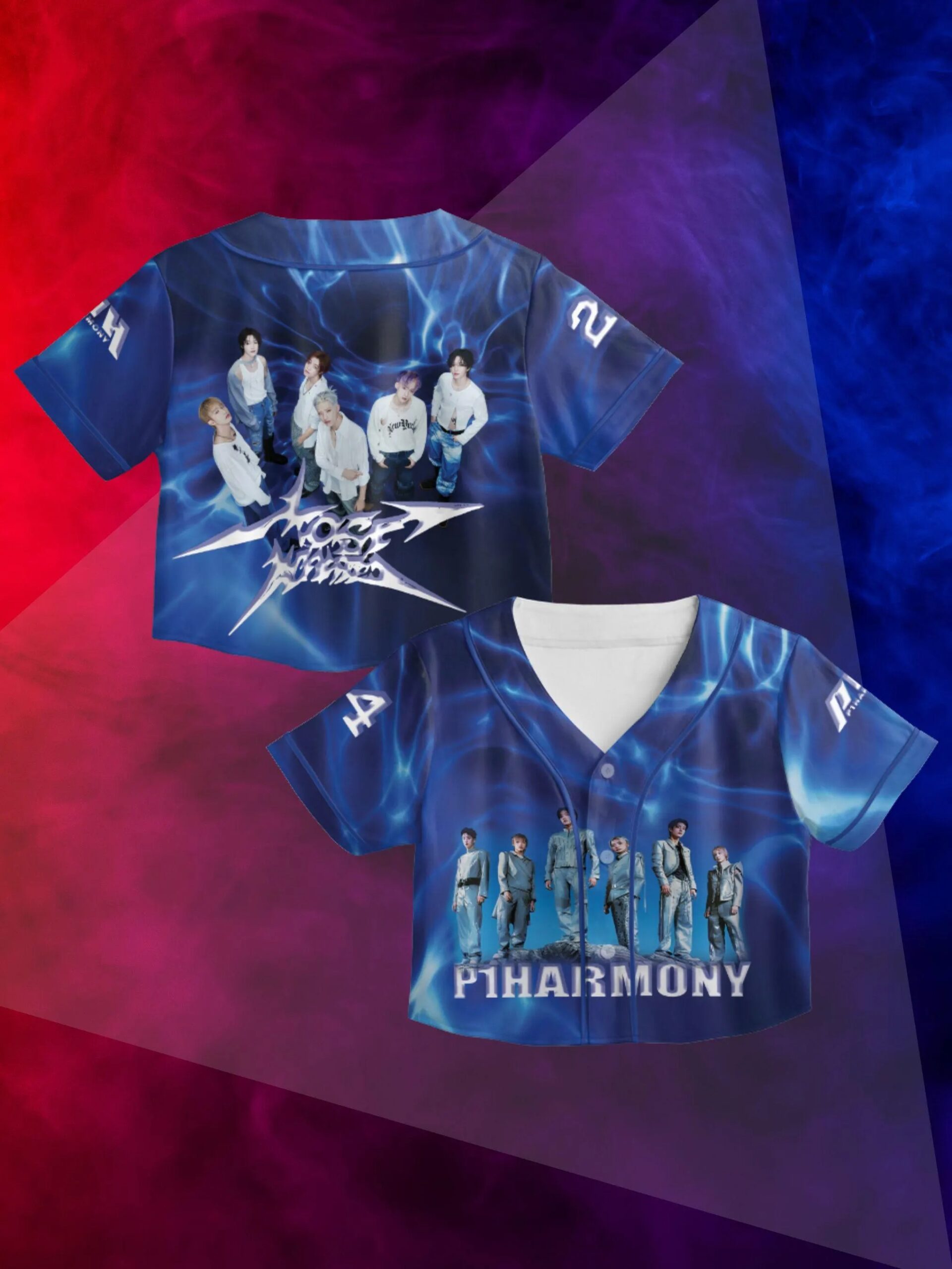 P1Harmony Crop Top Baseball Jersey