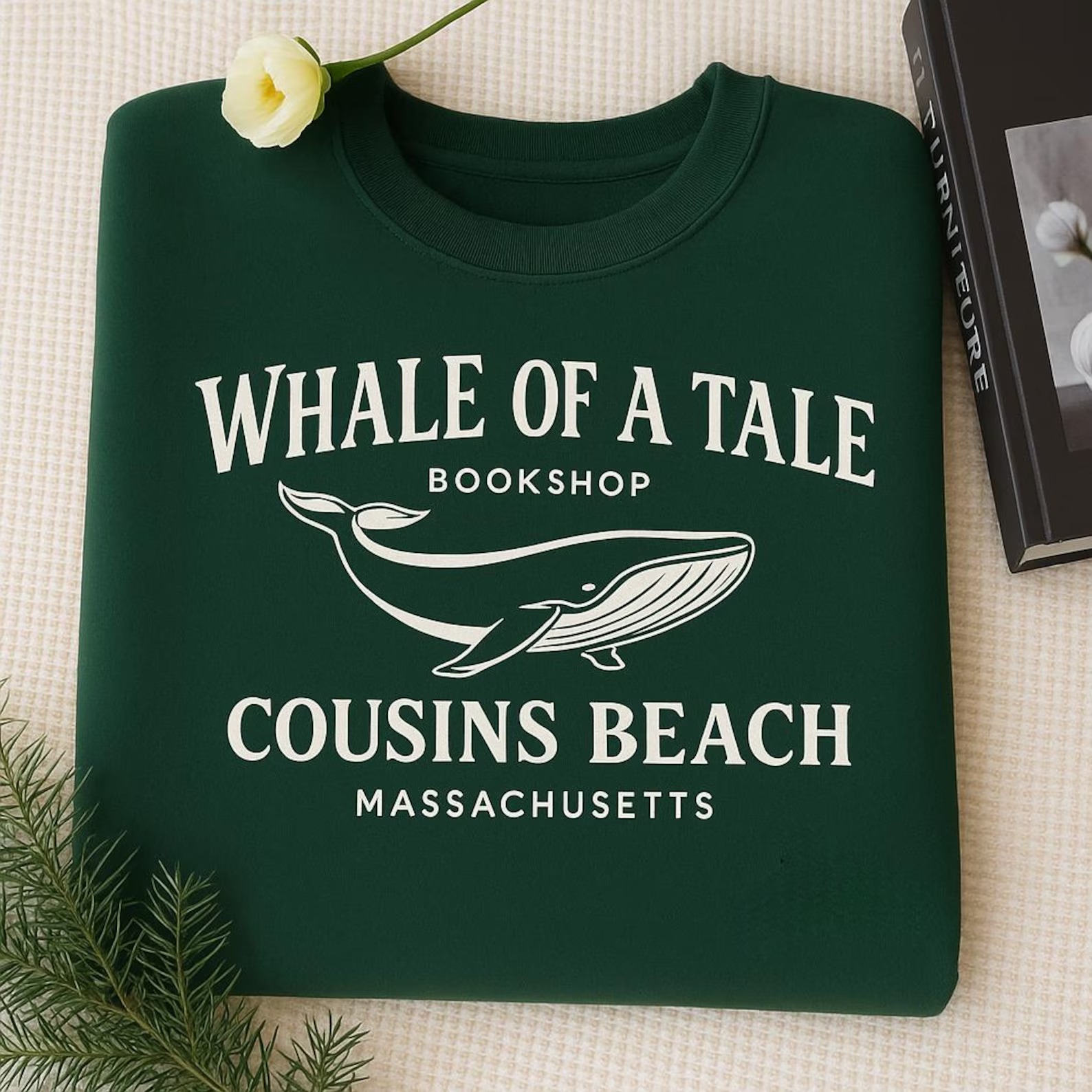 Whale of A Tale Bookshop Embroidered shirt, Cousins Beach sweatshirt, Team Conrad - Image 3