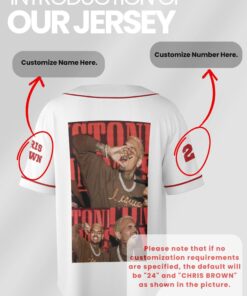 Alternative view of Custom Chris Brown Breezy Bowl XX Tour 2025 Jersey, Breezy Bowl Jersey, Chris Brown Jersey