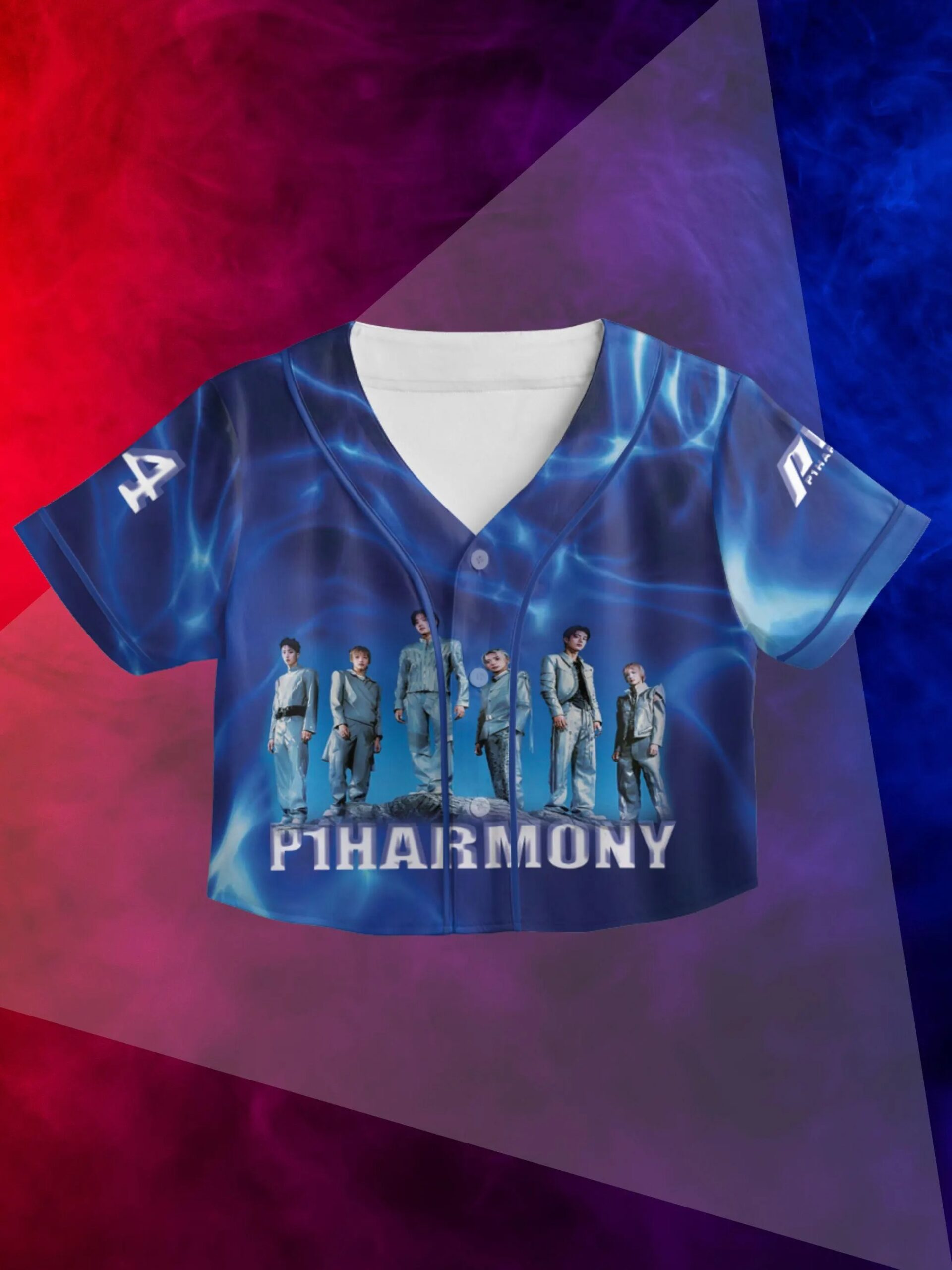 P1Harmony Crop Top Baseball Jersey - Image 2