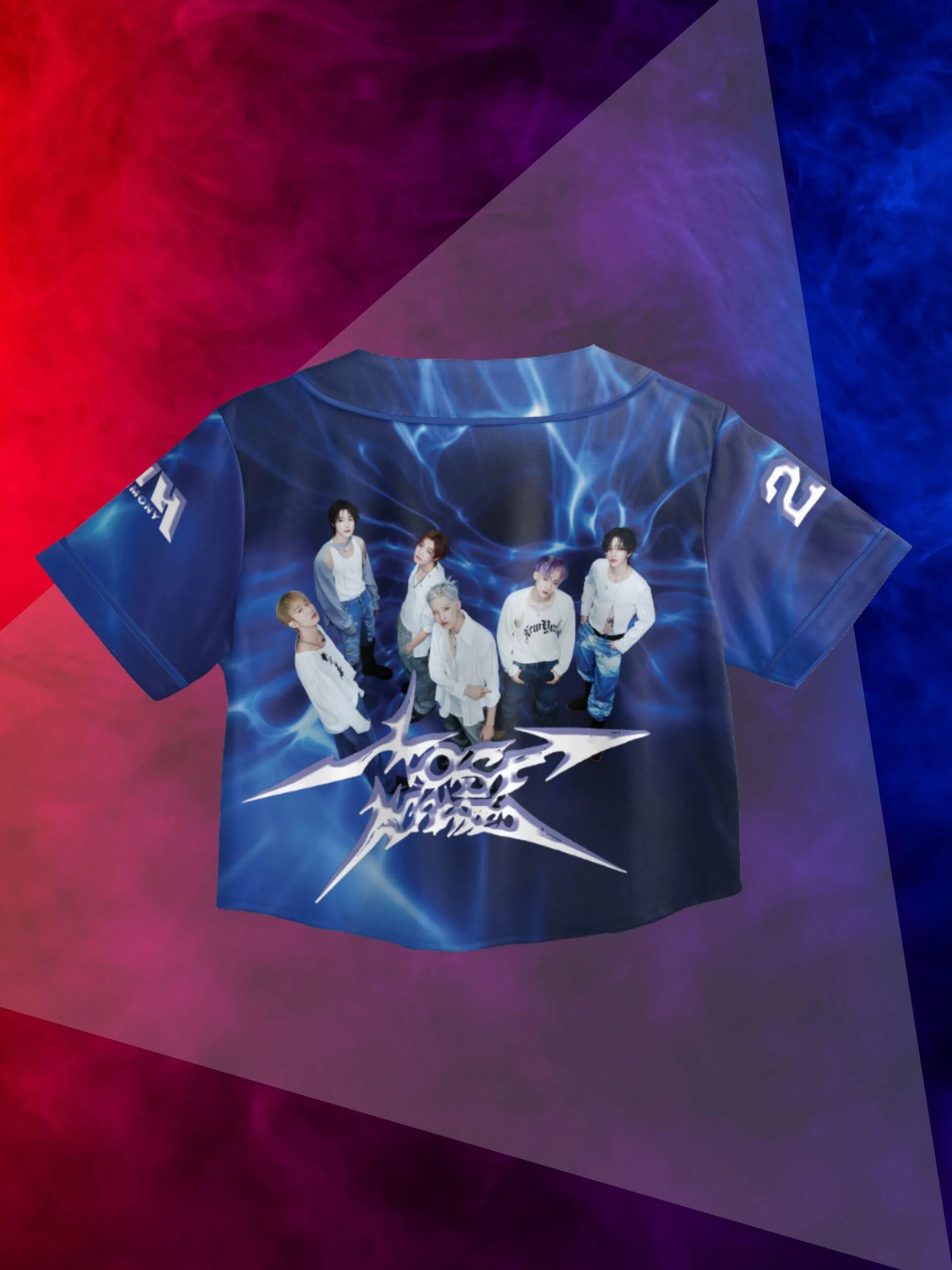 P1Harmony Crop Top Baseball Jersey - Image 3