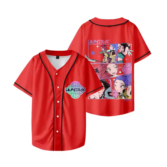 KPop Demon Hunters Huntrix Baseball Jersey – Unisex V-Neck Short Sleeve, Custom Color - Image 7