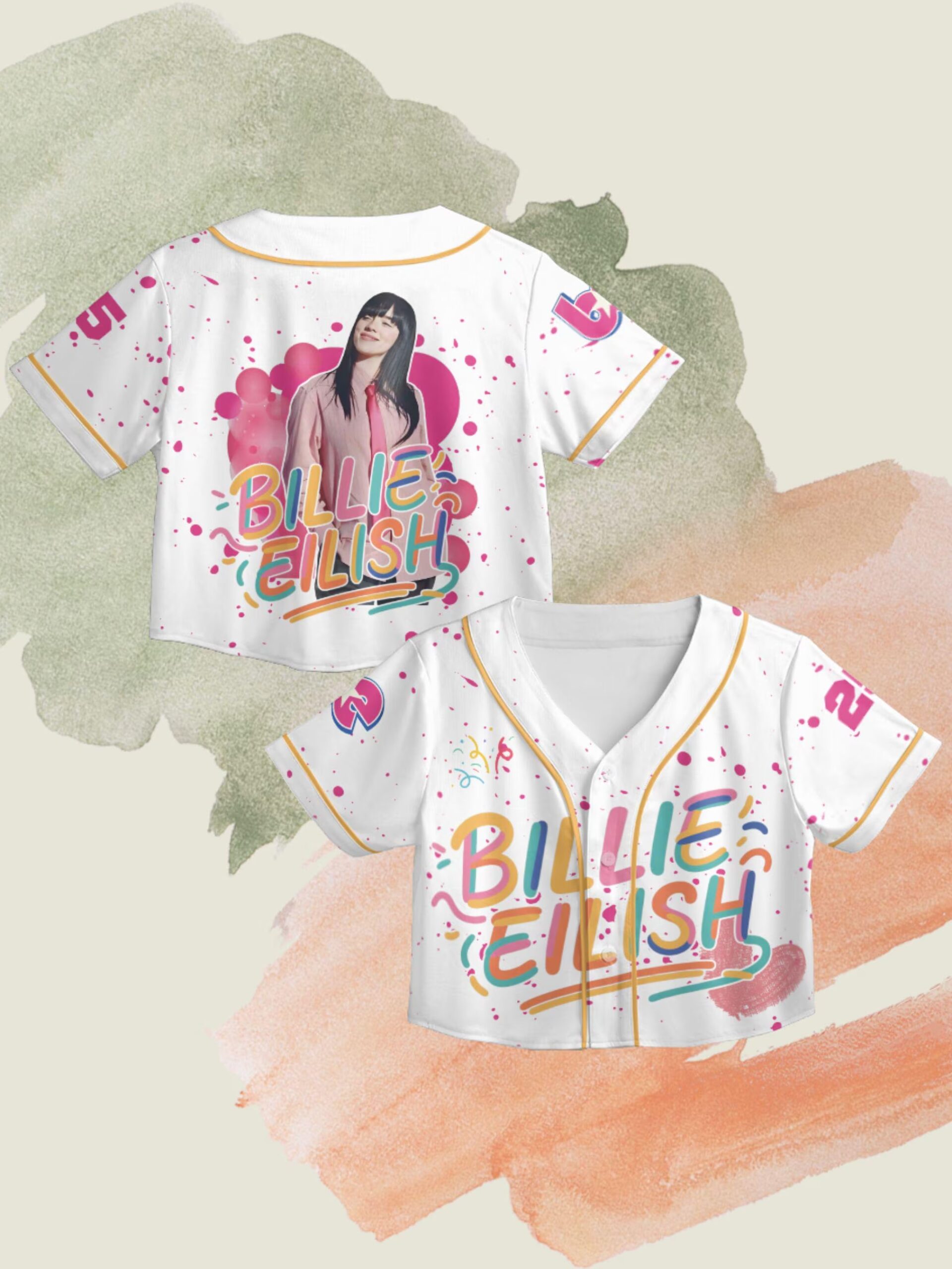Customizable Billie Eilish Baseball Jersey - Crop Top