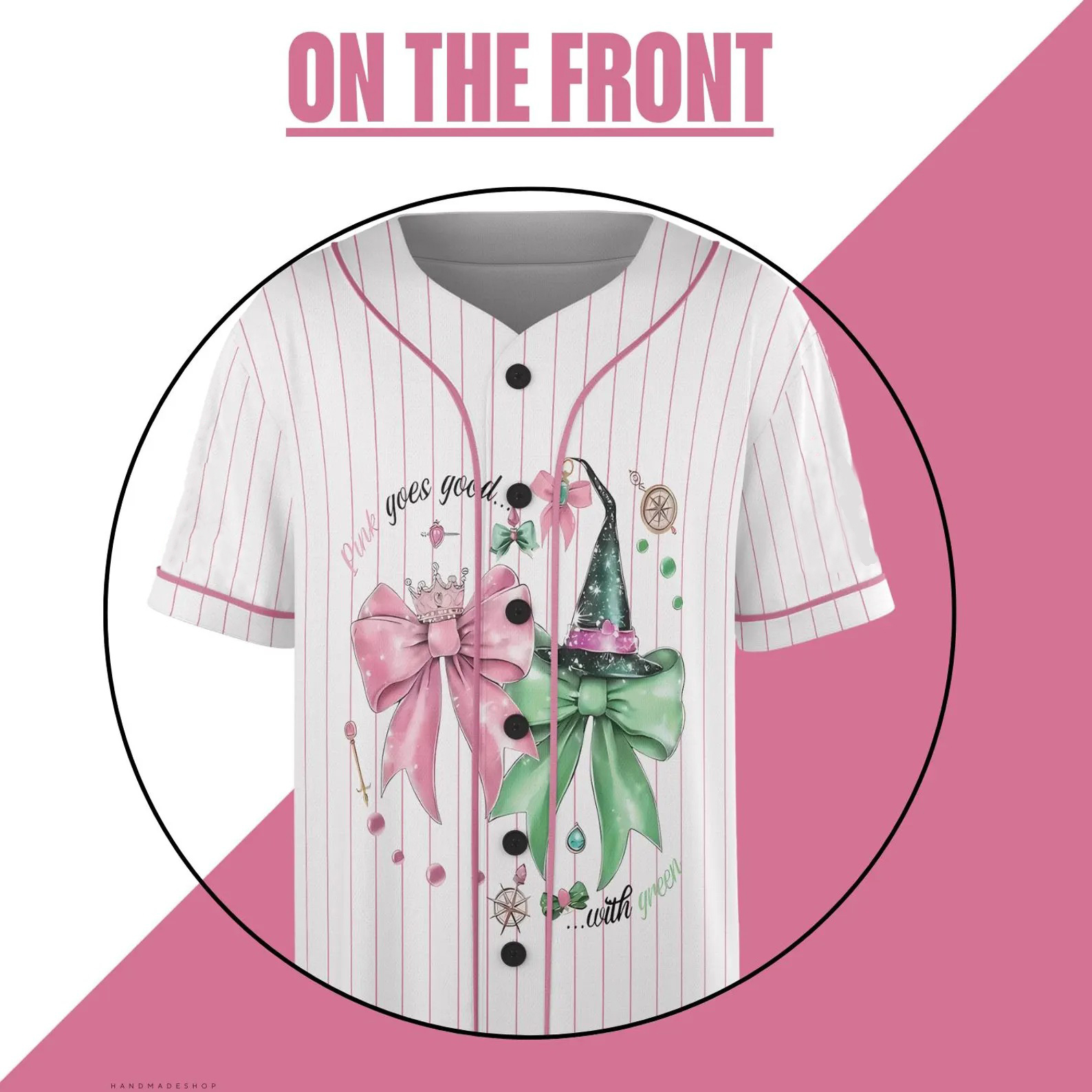 Wicked Jersey, Elphaba and Glinda Jersey,Wicked Birthday Girl Shirt,Wicked Green Witch Pink,Wizard of Oz Fan Gift,Wicked Jersey - Image 2