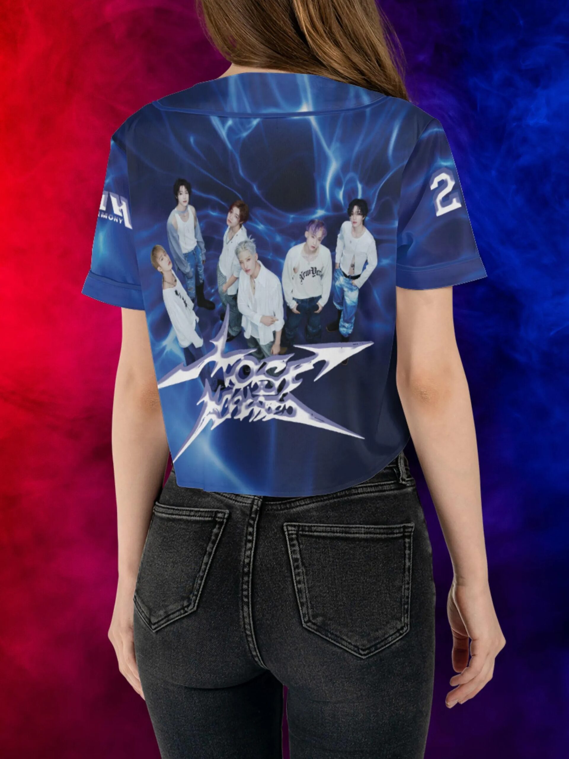 P1Harmony Crop Top Baseball Jersey - Image 5