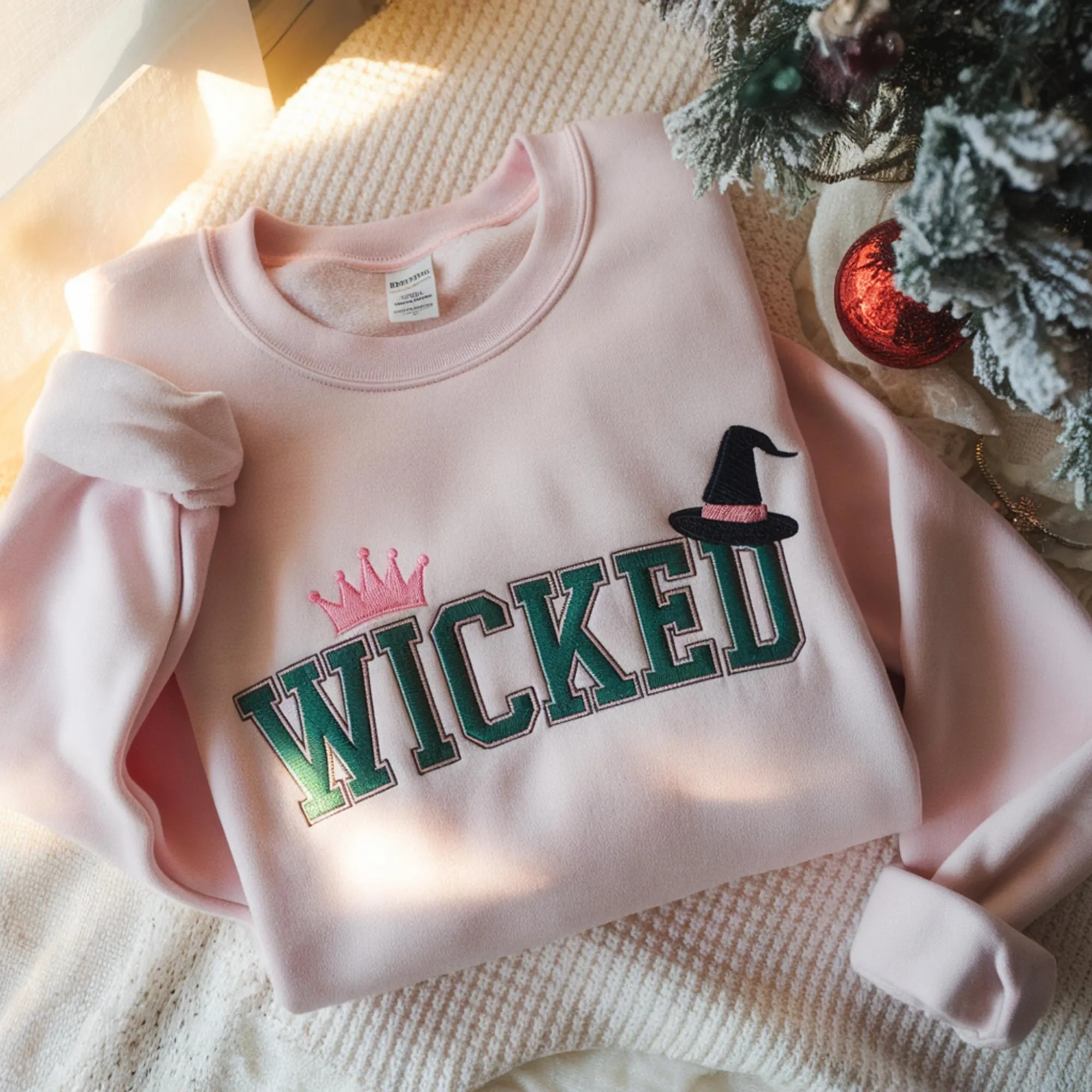 Embroidered Wicked Sweatshirt, Defying Gravity Shirt, Wicked Sweatshirt,Elphaba Glinda Embroidered Sweatshirt, Wicked Musical Movie Fan Gift - Image 2