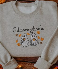Gilmore Ghouls Embroidered Sweatshirt, Stars-Hollow Fall Sweatshirt, Cozy Small Town Hoodie, Ghost Embroidered Shirt