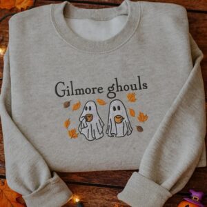 Gilmore Ghouls Embroidered Sweatshirt, Stars-Hollow Fall Sweatshirt, Cozy Small Town Hoodie, Ghost Embroidered Shirt