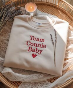 Alternative view of Embroidered The Summer I Turned Pretty 'Team Connie Baby' Conrad Fisher Shirt, Cozy aesthetic crewneck for fans, Friends or cute gift lovers