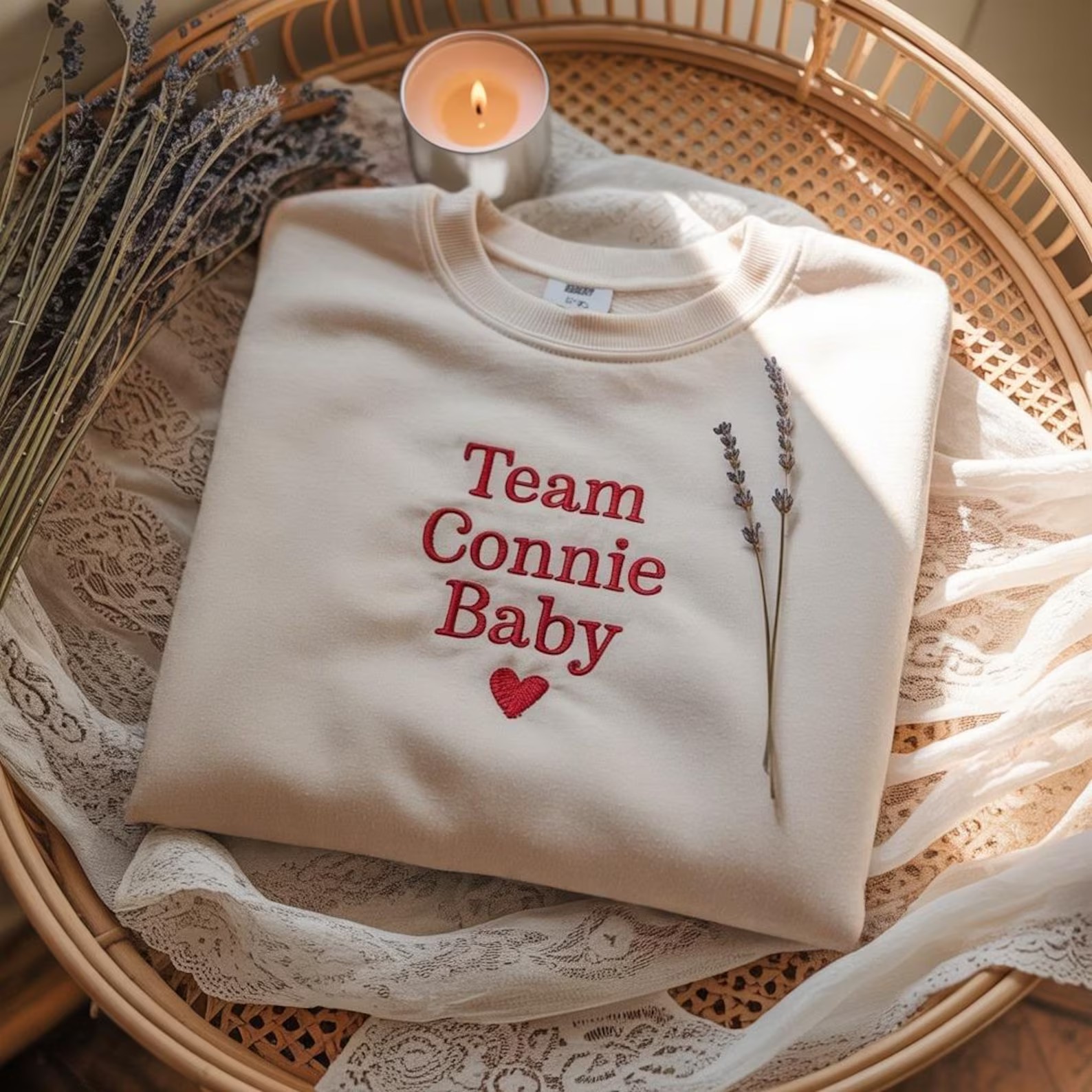 Embroidered The Summer I Turned Pretty 'Team Connie Baby' Conrad Fisher Shirt, Cozy aesthetic crewneck for fans, Friends or cute gift lovers - Image 2
