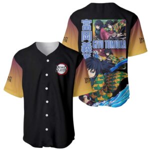 Giyu Tomioka V3 Demon Slayer Baseball Jersey Anime Style