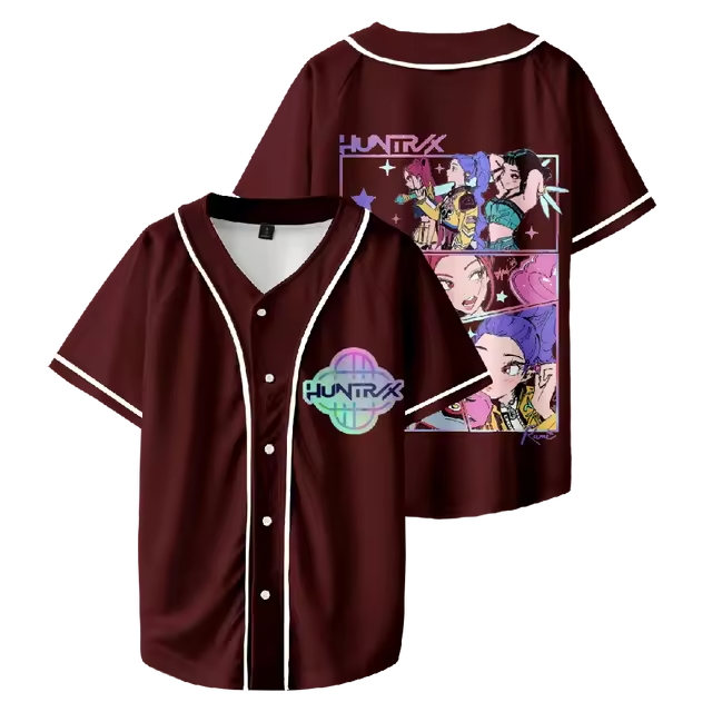 KPop Demon Hunters Huntrix Baseball Jersey – Unisex V-Neck Short Sleeve, Custom Color - Image 8