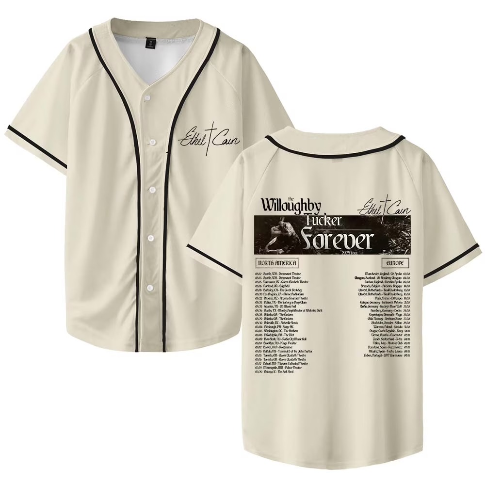 Custom Color Ethel Cain Willoughby Tucker Forever Tour 2025 Baseball Jersey Shirt - Image 2