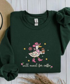 Embroidered Silly Goose RBT Sweatshirt, Floral Will Mand for Coffee for ABA Therapy