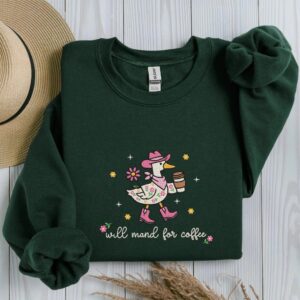 Embroidered Silly Goose RBT Sweatshirt, Floral Will Mand for Coffee for ABA Therapy