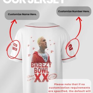 Alternative view of Chris Brown Breezy Bowl XX Tour 2025 Jersey, Chris Brown Jersey, Breezy Bowl Jersey